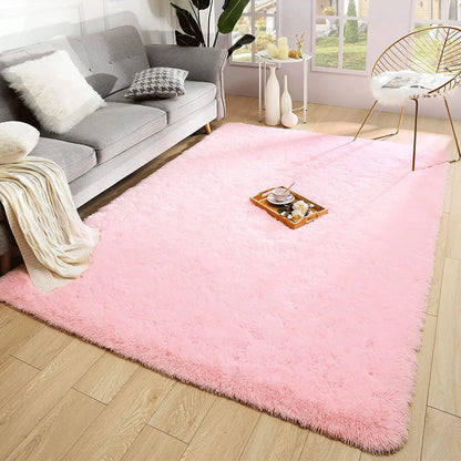 Winnie Weicher Flauschiger Pinker Teppich – Gemütlicher Plüschteppich für Wohnzimmer & Kinderzimmer