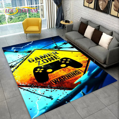 Alex 3D Gamer Gamepad Teppich - Großer rutschfester Teppich für Kinder und Wohnzimmer
