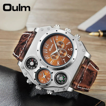 Oulm Titan Herren Militär Uhr – Multifunktions-Quarz Sportuhr mit übergroßem Zifferblatt
