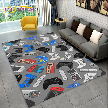 Alex 3D Gamer Gamepad Teppich - Großer rutschfester Teppich für Kinder und Wohnzimmer