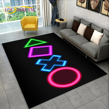 Alex 3D Gamer Gamepad Teppich - Großer rutschfester Teppich für Kinder und Wohnzimmer