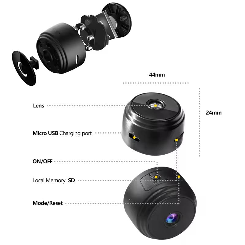 SpionCam | HD Mini Kamera mit Magnetischer Befestigung & Drahtloser Verbindung