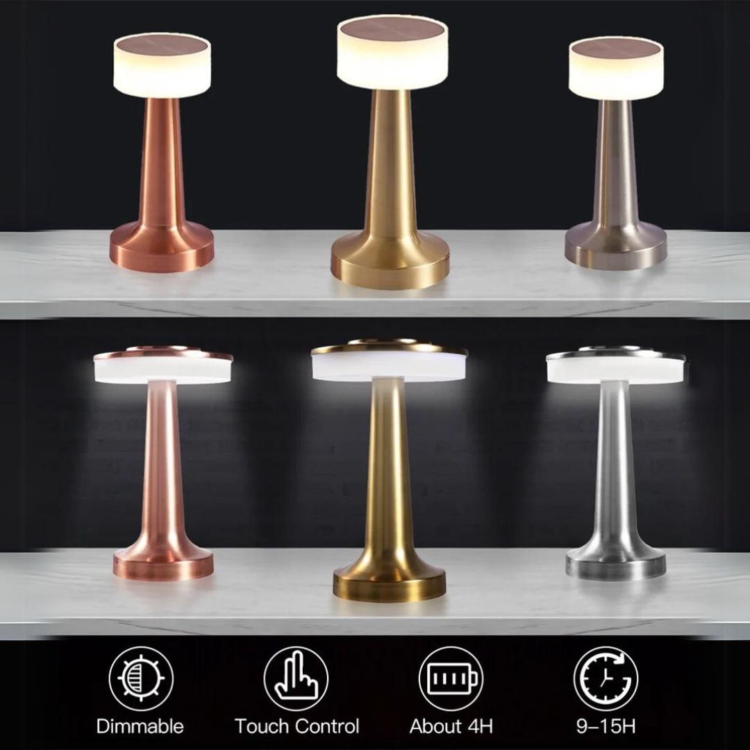 KreisGlow Elegante LED-Tischlampe | Einstellbare Helligkeit und USB-Ladung