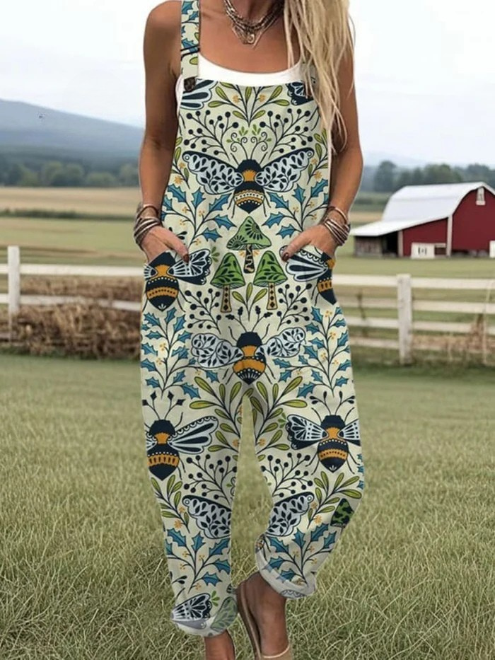 Zerva | Künstlerischer Baumwoll-Jumpsuit
