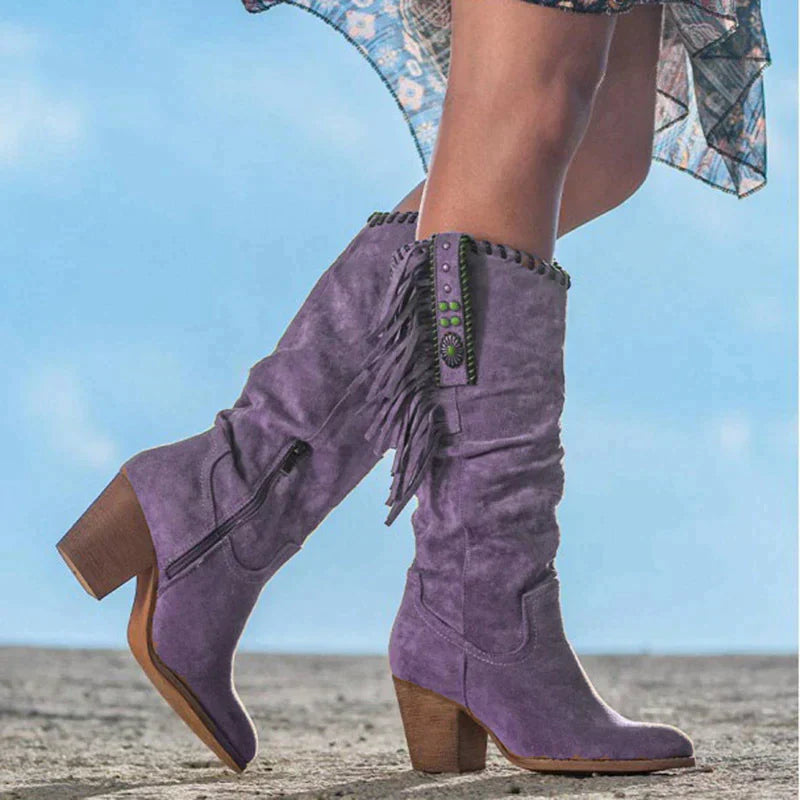 Olive - Sommerstiefel Damen Niedrige Absätze