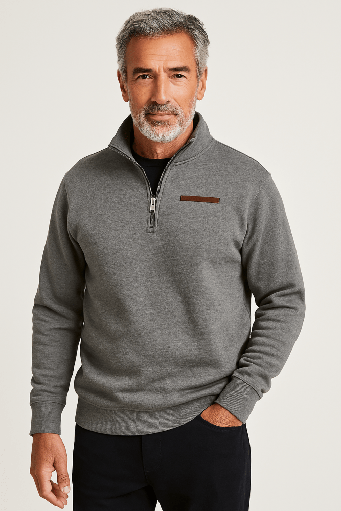 JAMES – LÄSSIGER PULLOVER MIT HALBEN REISSVERSCHLUSS