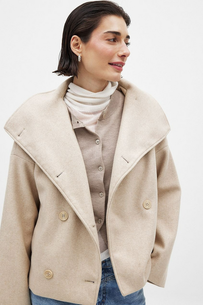 Kurzer Damen Vintage Doppelreiher-Mantel