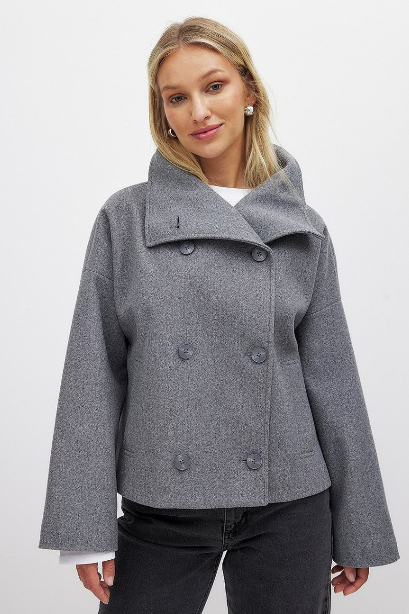 Kurzer Damen Vintage Doppelreiher-Mantel
