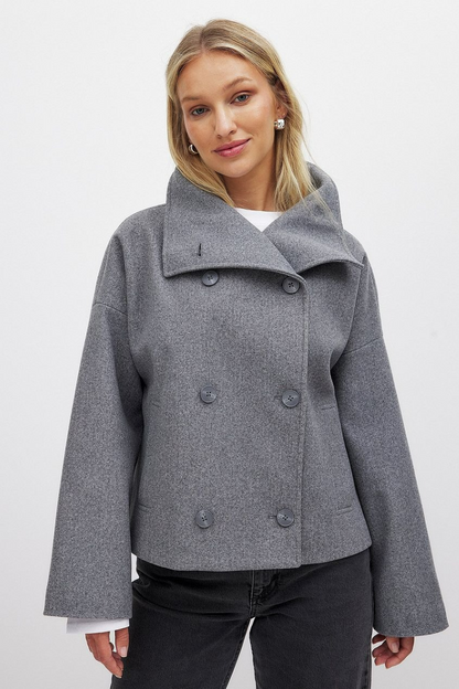 Kurzer Damen Vintage Doppelreiher-Mantel