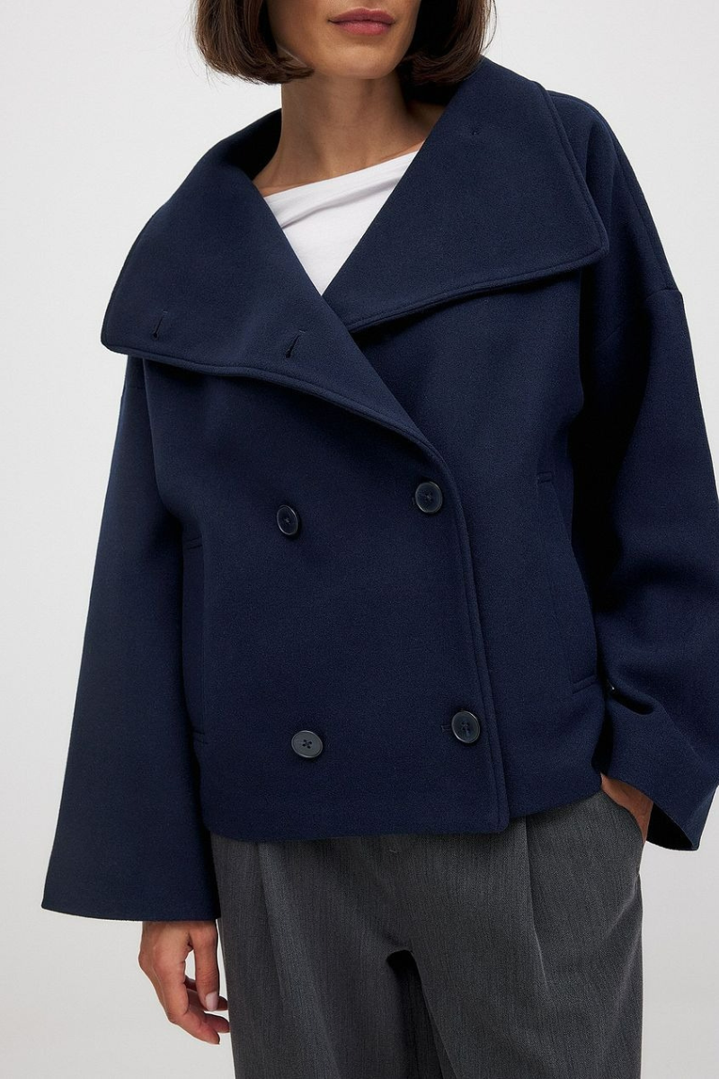 Kurzer Damen Vintage Doppelreiher-Mantel