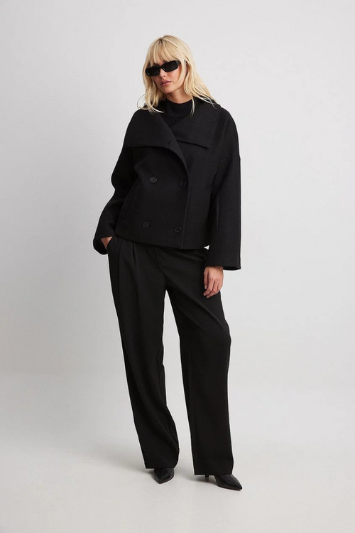 Kurzer Damen Vintage Doppelreiher-Mantel