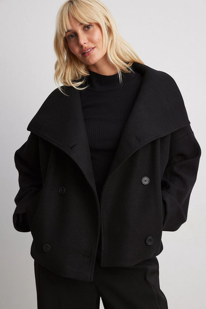 Kurzer Damen Vintage Doppelreiher-Mantel