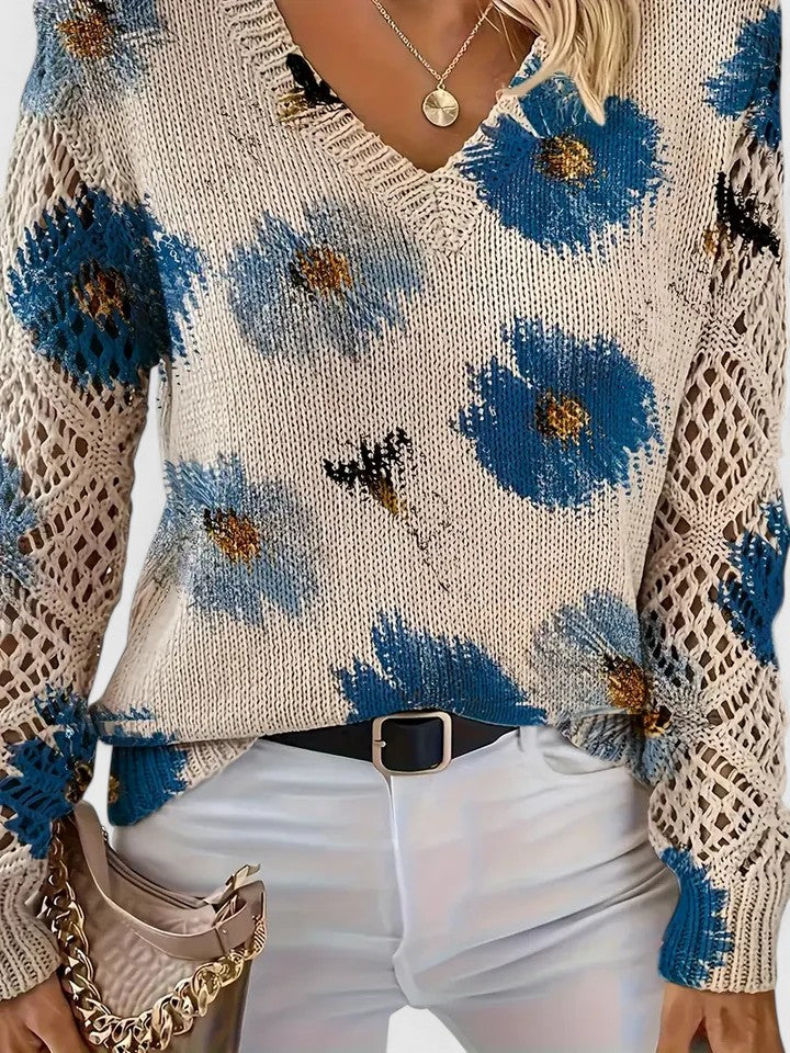Aurelia | Eleganter Pullover mit floralem Design