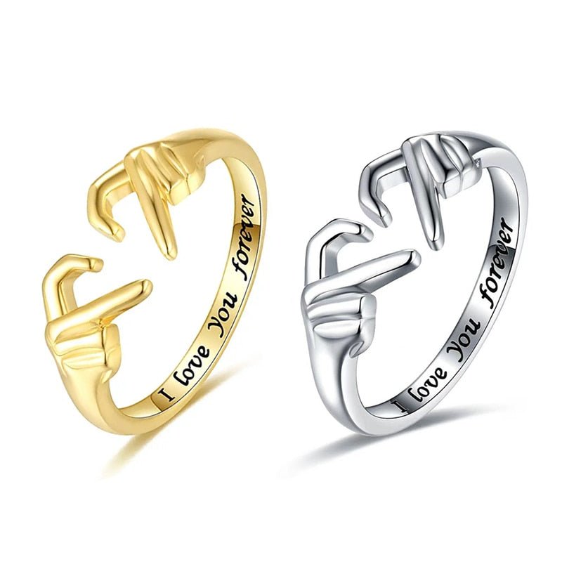 Herzliebe | Zarter Fingerherz-Ring mit "I love you forever"