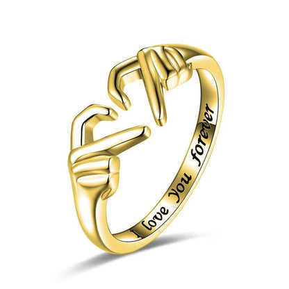 Herzliebe | Zarter Fingerherz-Ring mit "I love you forever"