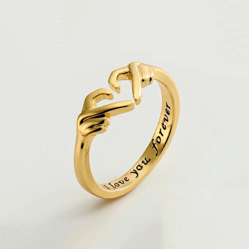 Herzliebe | Zarter Fingerherz-Ring mit "I love you forever"