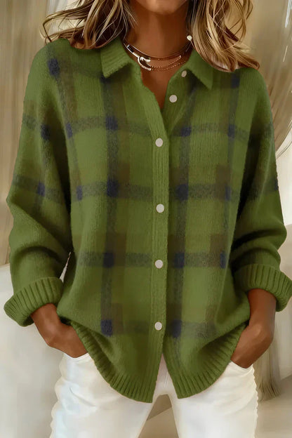 GISÈLE – BLUSE AUS WEICHEM KAROMUSTER