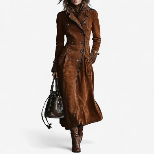 RENATA – LUXURIÖSER LANGER TRENCHCOAT MIT DOPPELBUTTON