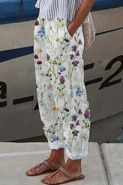 Airish - Stylish Printed Casual Button Pocket Trousers