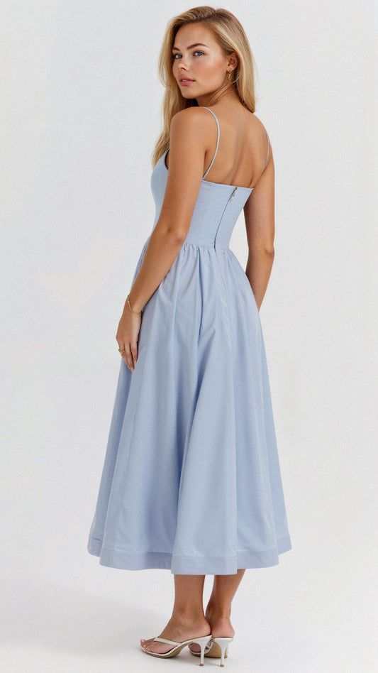Rose | Stilvolles ärmelloses Midikleid für Damen