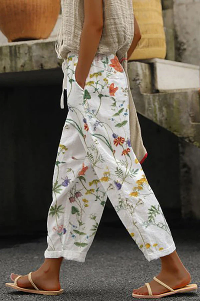 Airish - Stylish Printed Casual Button Pocket Trousers