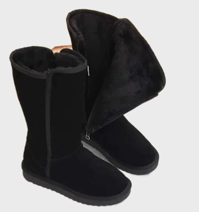 Nina | Warme und wasserdichte Wildleder-Schafsleder-Stiefel mit Reißverschluss