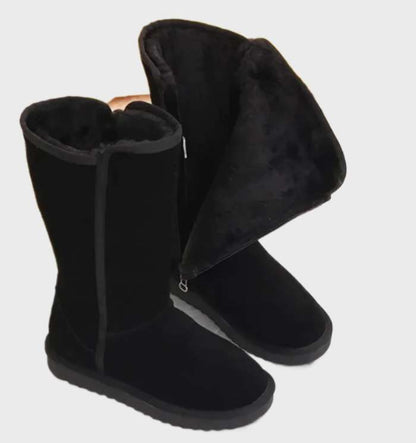 Nina | Warme und wasserdichte Wildleder-Schafsleder-Stiefel mit Reißverschluss
