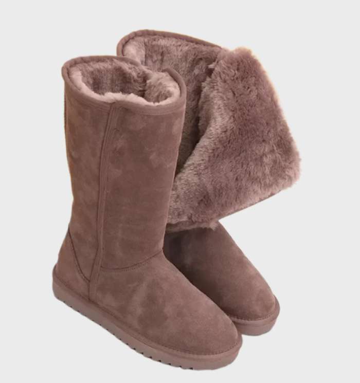 Nina | Warme und wasserdichte Wildleder-Schafsleder-Stiefel mit Reißverschluss