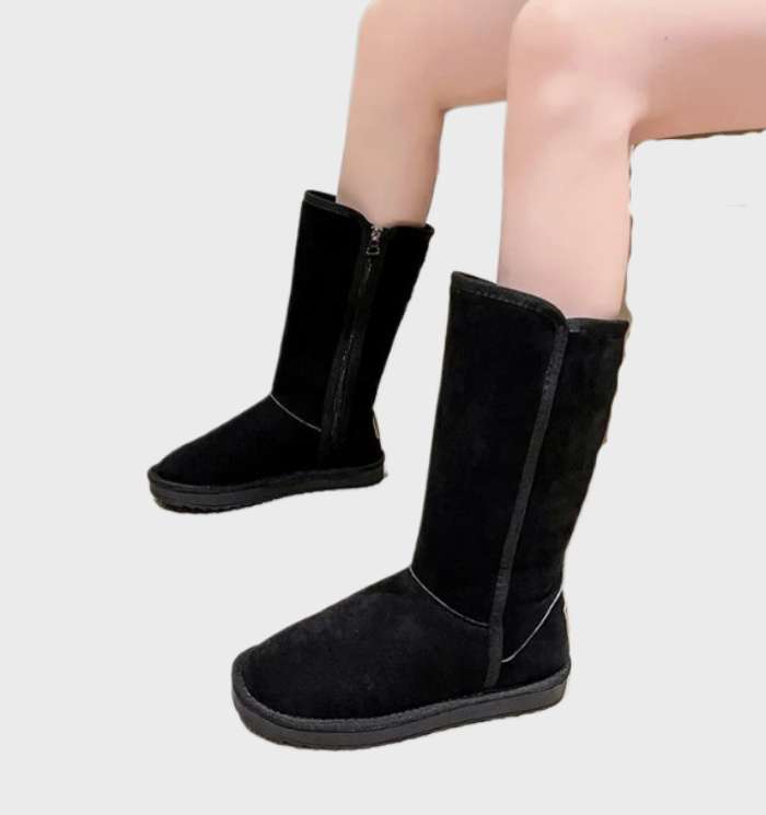 Nina | Warme und wasserdichte Wildleder-Schafsleder-Stiefel mit Reißverschluss