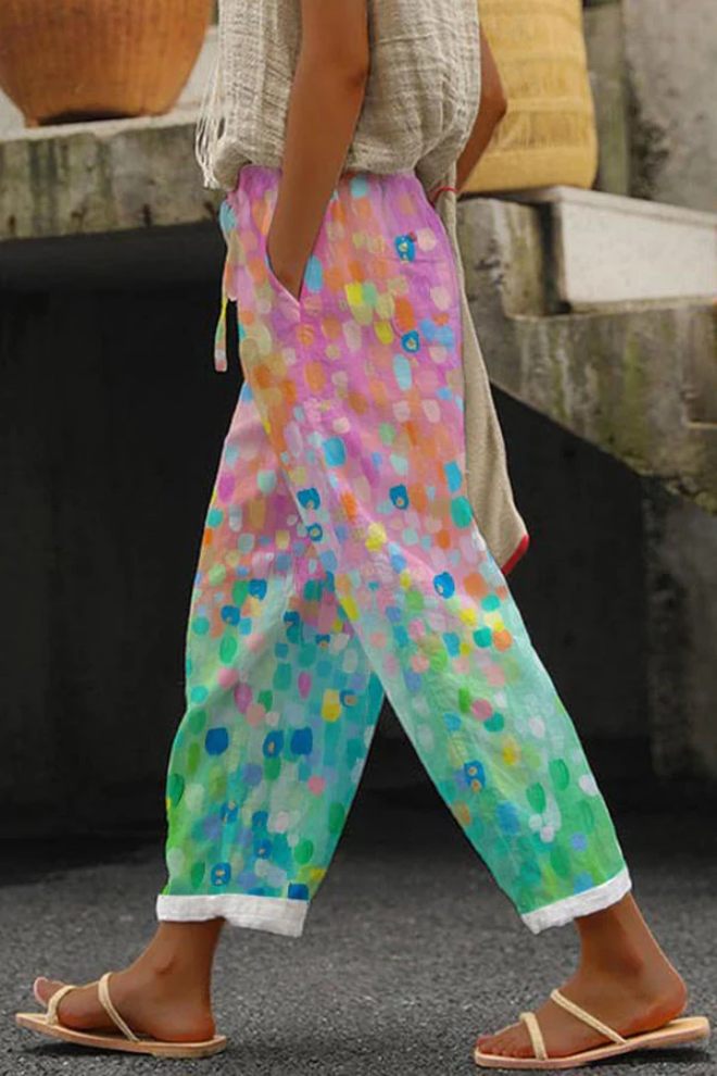 Airish - Stylish Printed Casual Button Pocket Trousers