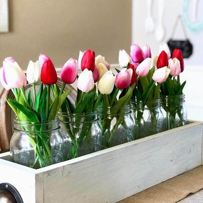 10-teiliges Set Kunstblumen Tulpen