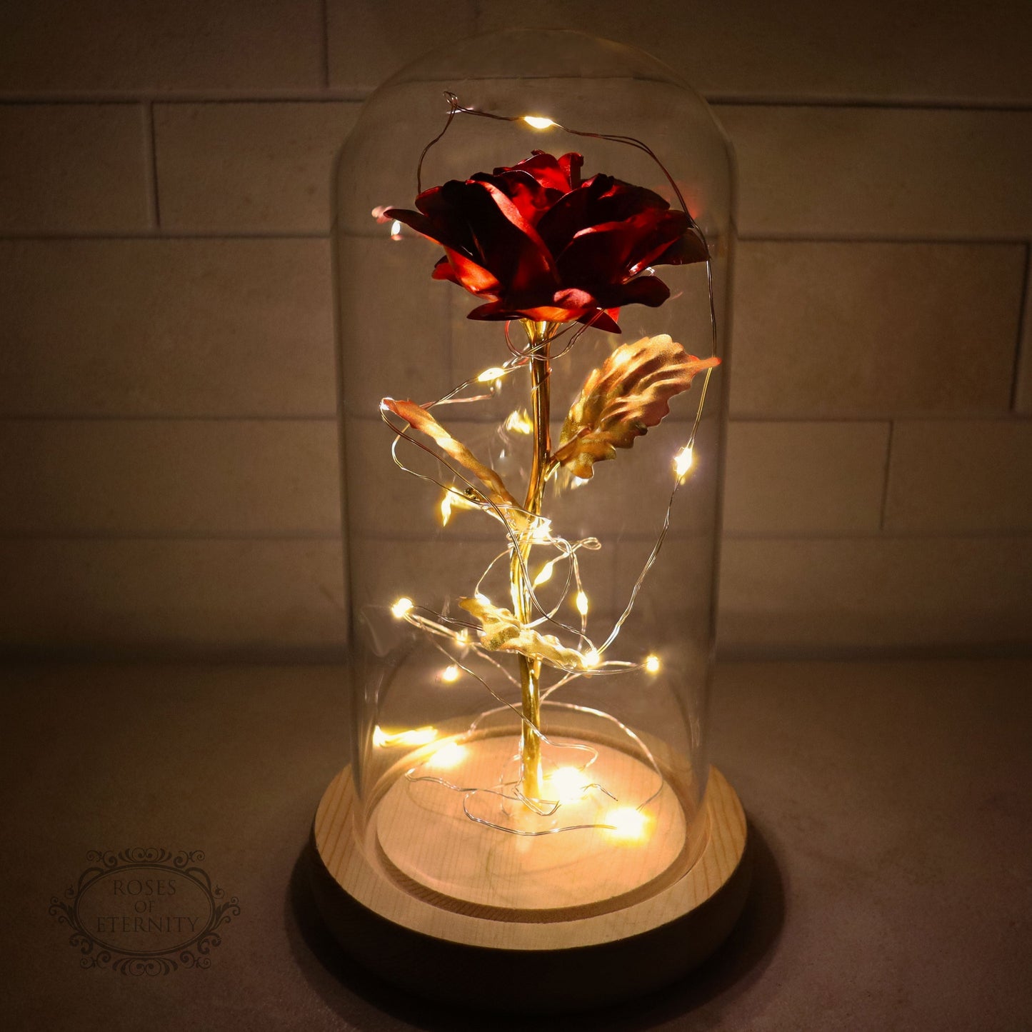 Roos | Goldene Rose im Glas