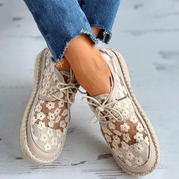 Orthopädisch stilvolle luftige Schuhe mit Blumendesign - Arabella