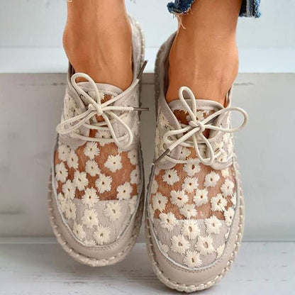 Orthopädisch stilvolle luftige Schuhe mit Blumendesign - Arabella