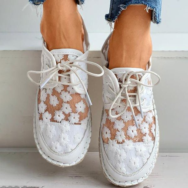 Orthopädisch stilvolle luftige Schuhe mit Blumendesign - Arabella