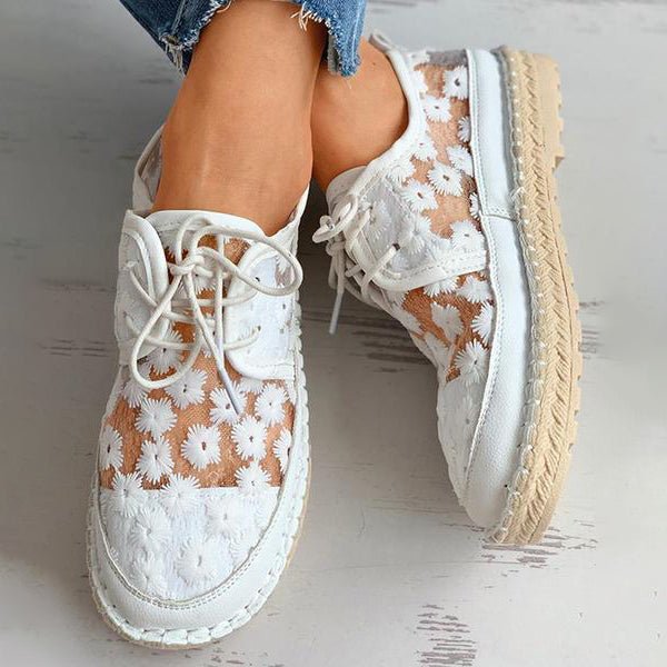 Orthopädisch stilvolle luftige Schuhe mit Blumendesign - Arabella