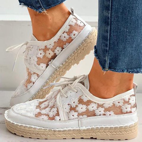 Orthopädisch stilvolle luftige Schuhe mit Blumendesign - Arabella