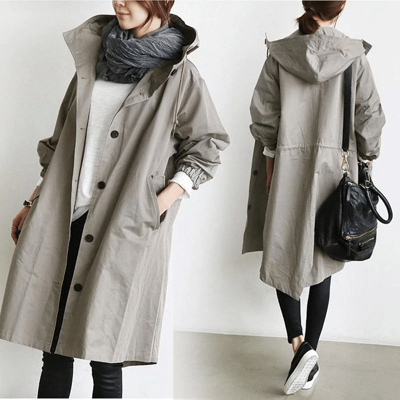 Stella | Die Windjacke mit Knöpfen und Kapuze für Damen