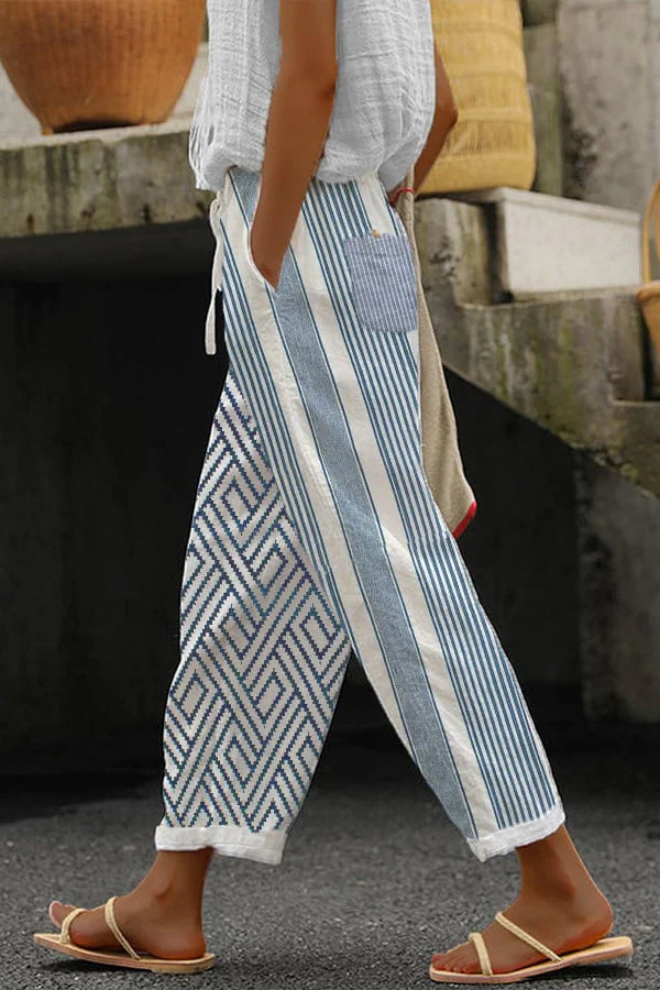 Airish - Stylish Printed Casual Button Pocket Trousers