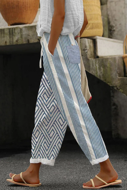 Airish - Stylish Printed Casual Button Pocket Trousers