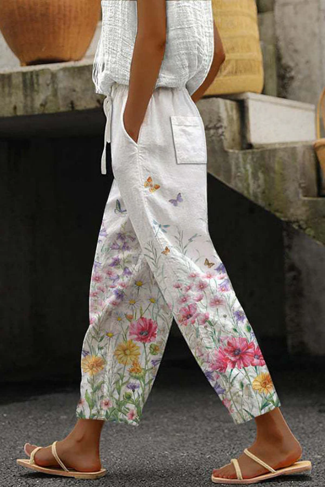 Airish - Stylish Printed Casual Button Pocket Trousers