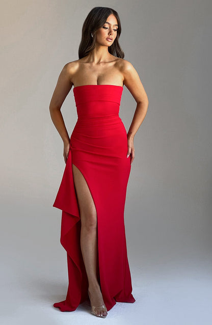 Willa | Maxikleid mit tiefem Schlitz