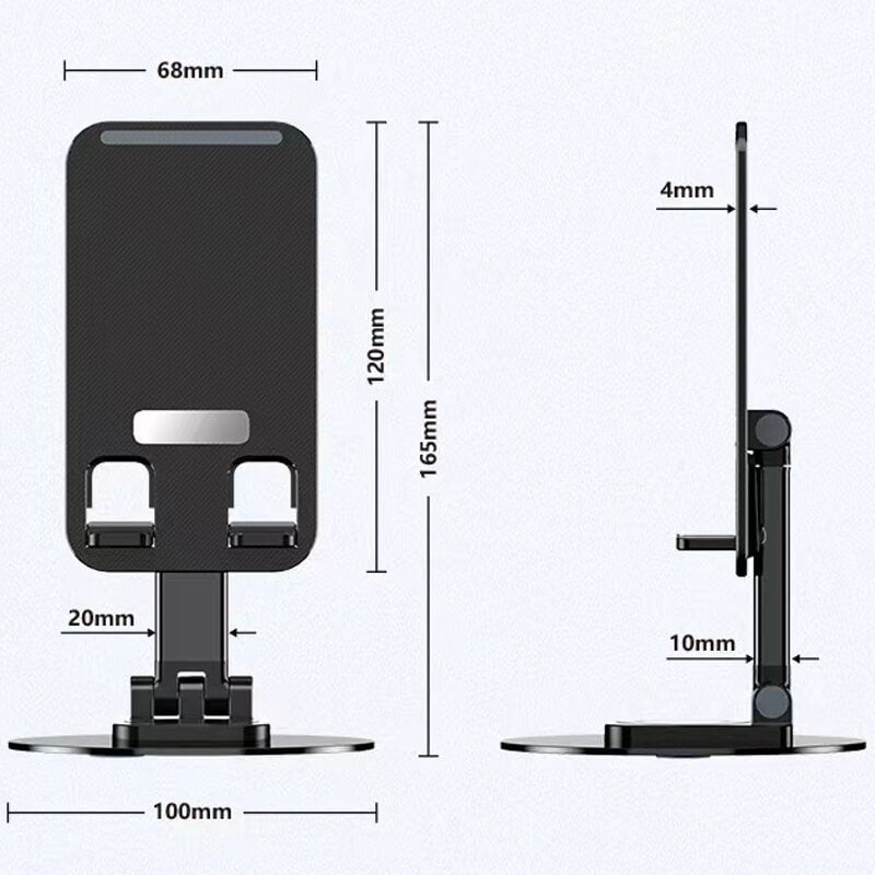 DrehFlex | 360° drehbarer Aluminium-Telefon- und Tablet-Ständer für optimale Nutzung