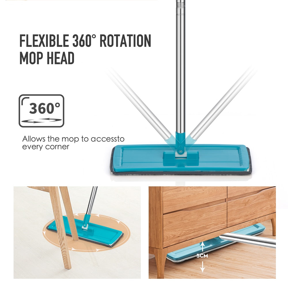 ReinigerPro | 360° Flexibler Mop + 4 GRATIS Pads