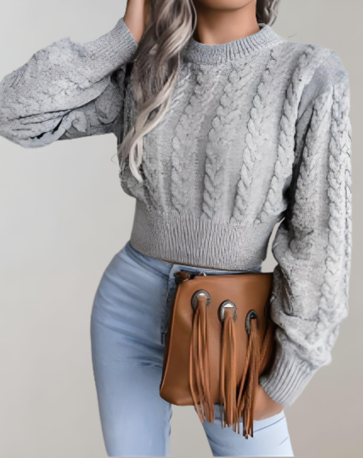 Cropped Eleganz | Luxuriöser Pullover mit zeitlosem Seilmuster