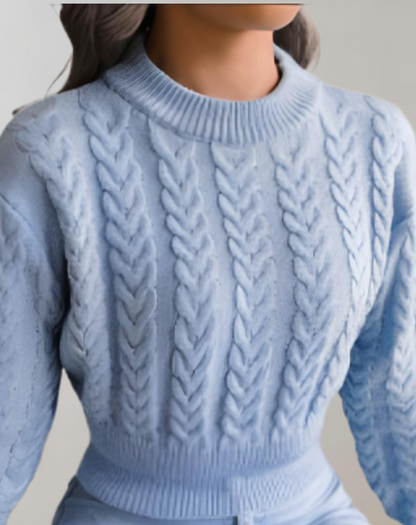 Cropped Eleganz | Luxuriöser Pullover mit zeitlosem Seilmuster